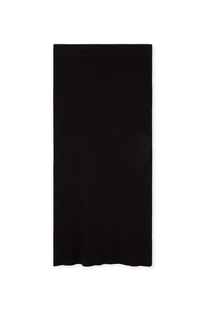 Black Gestrickter Midi-Rock