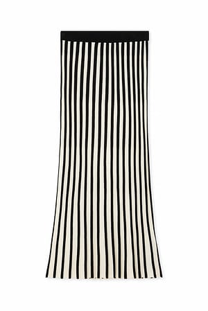 Black/White Knitted Midi Skirt