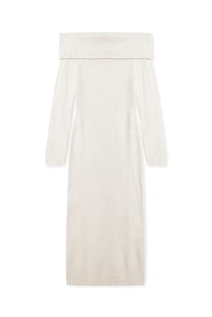 Offwhite Knitted Midi Dress