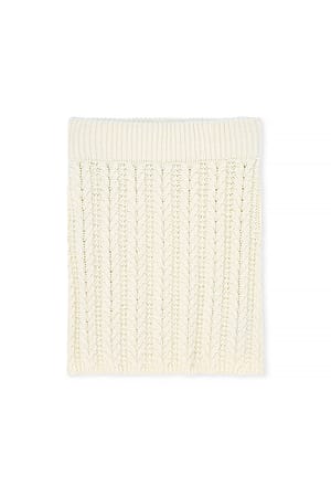 Offwhite Knitted Mini Skirt