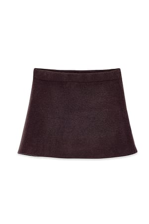 Brown Knitted Mini Skirt