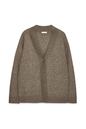 Nougat Knitted Oversized Cardigan