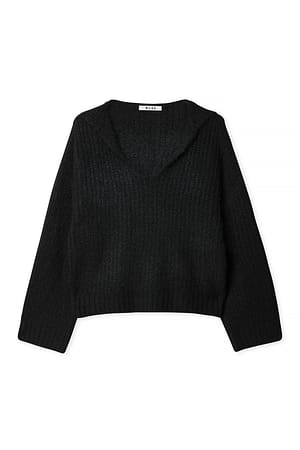 Black Knitted Oversized Sweater