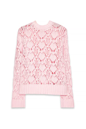 Pink Jersey de punto con cuello redondo