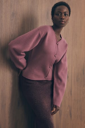 Rose Brown skulpturierter Strick-Cardigan