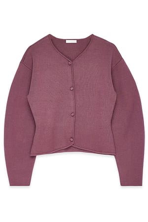 Rose Brown Knitted Sculptural Cardigan
