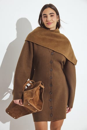 Brown skulpturales Minikleid aus Strickstoff