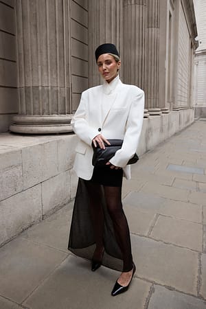 Black Gebreide transparante midirok
