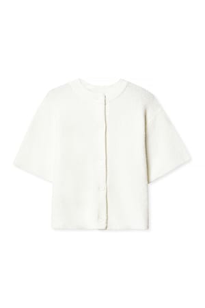Offwhite Gebreid vest met korte mouwen