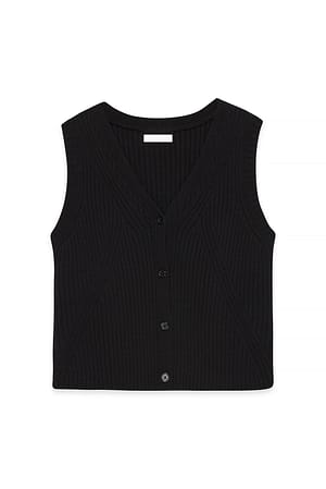 Black Knitted Sleeveless Top