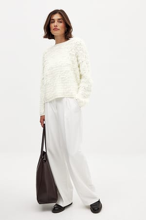 Offwhite Strickpullover