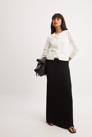 Black Weiter Maxirock aus Strickstoff