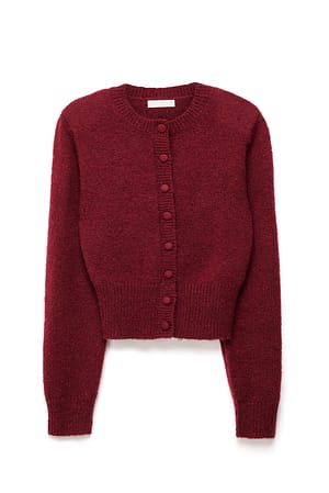 Red Strick-Cardigan aus Wollmischung