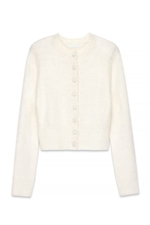Offwhite Strick-Cardigan aus Wollmischung