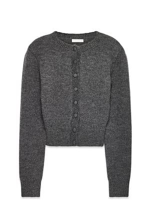Grey Cardigan en maille de laine mélangée