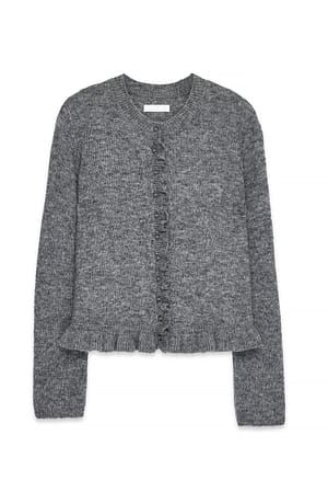 Grey Strick-Cardigan aus Wolle-Mix mit Volant