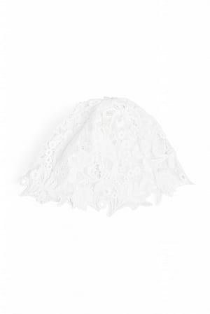 White Lace Detail Bonnet
