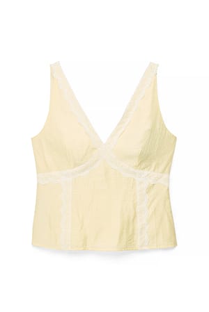 Light Yellow Unterhemd mit Spitzendetail