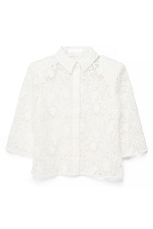 White Topp med blondedetaljer