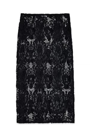 Black Midirock aus Spitze