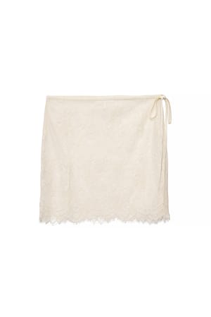Offwhite Lace Tie Skirt