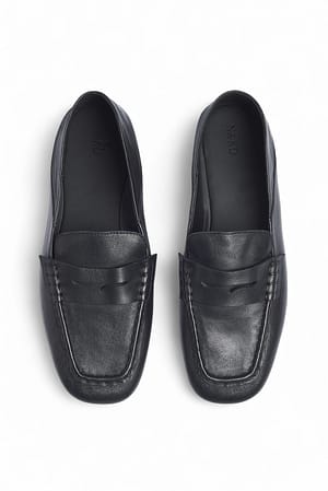 Black Step-In-Lederloafer