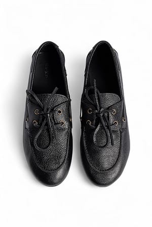 Black Bootschuhe aus Leder