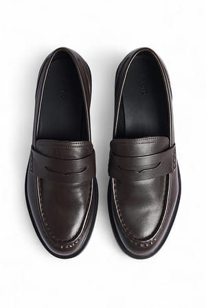 Brown Leder-Slipper