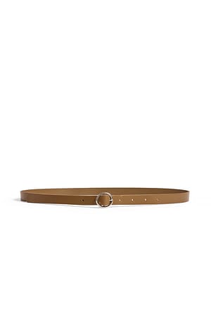Tan Leather Slim Belt