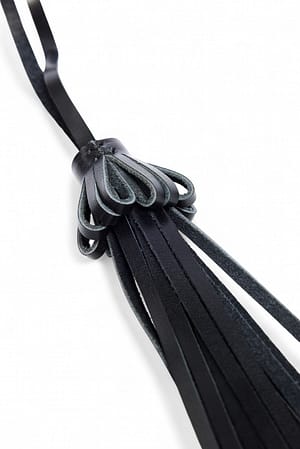 Black Leather Tassel Bag Charm