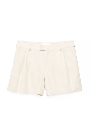 Beige Minishorts aus Leinenmischung