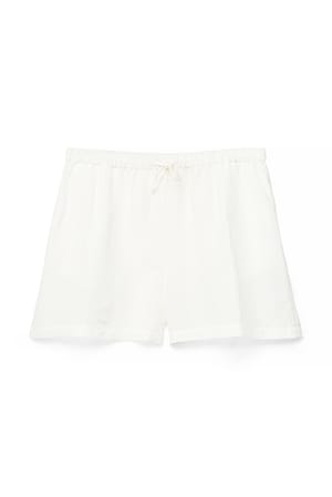 White Mini short en lin mélangé