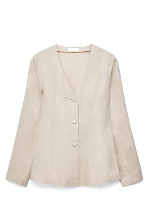 Beige Linen Hourglass Blouse