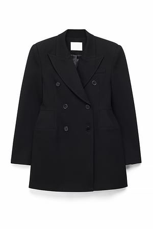 Black Long Hourglass Blazer