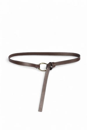 Dark Brown Long Leather Belt
