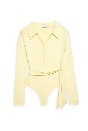 Light Yellow Body boutonné à manches longues
