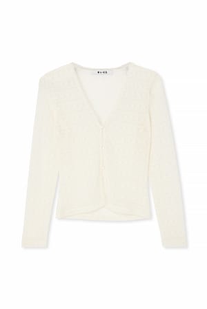 Offwhite Long Sleeve Lace Top