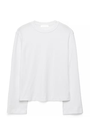 White Oversized t-skjorte med lange ermer