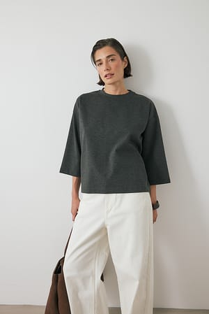 Dark Grey Långärmad t-shirt