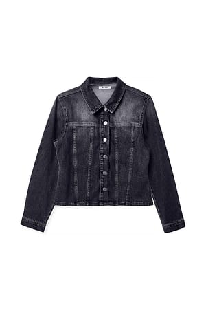 Dark Grey Camisa vaquera ajustada de manga larga