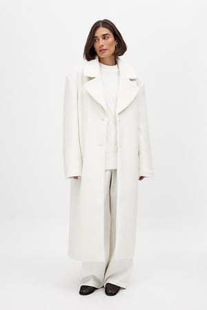 Off White Abrigo largo estructurado