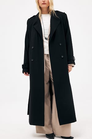 Black Lange trenchjas