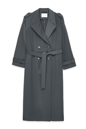 Dark Grey Trench long
