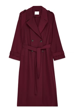 Dark Burgundy Langer Trenchcoat