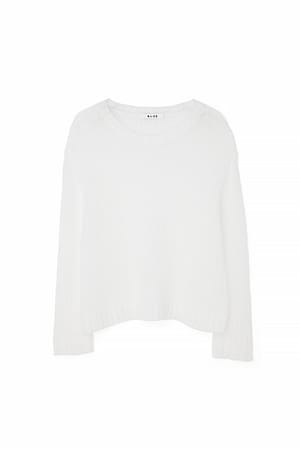 Offwhite Locker gestrickter Pullover