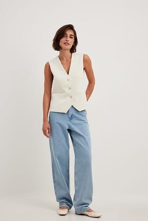 Light Blue Lockere Jeans mit mittlerer Taille