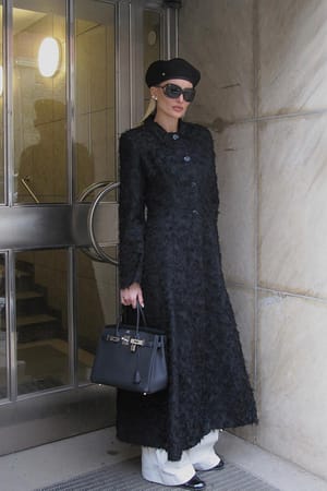 Black Abrigo fino oversize estructurado