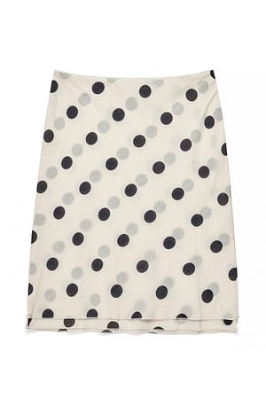 Cream knielanger Rock mit niedriger Taille
