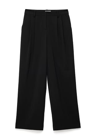 Black anzughose mit niedriger taille