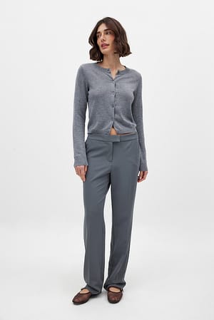 Mid Grey Anzughose mit niedriger Taille